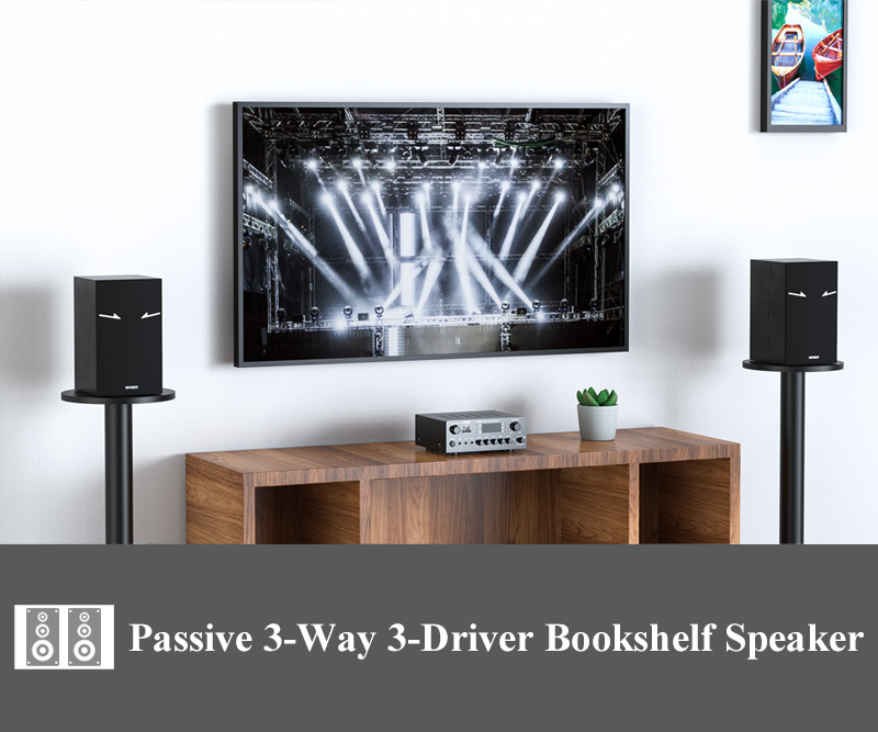 Pasivo 3-Way 3-Driver Bookshelf Speaker (en inglés)